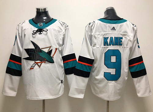 Adidas Men San Jose Sharks #9 Evander Kane White Road Authentic Stitched NHL Jersey